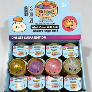5.5cm Gold Glitter Jelly Squishy Bun