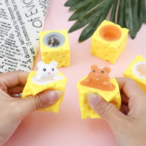 Stress Relief Cheese Mouse Squeeze Cup