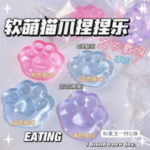 Ice Clear Cat Paw Squishy